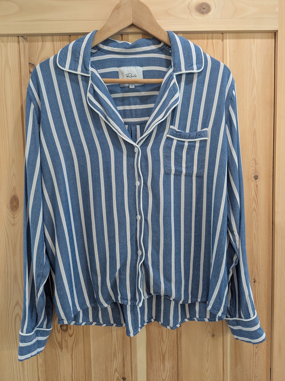 Rails Blue and White Stripe Button-Down Shirt - Picture 2 of 9
